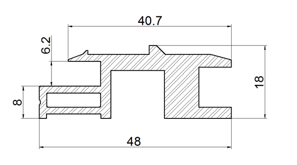 BIPV solar panel frame bottom rail terra cotta effect 3 Terra Cotta Effect BIPV Roof Solar Panel Frame Bottom Rail Drawing