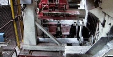 Aluminum billet is transferred to the extrusion press​